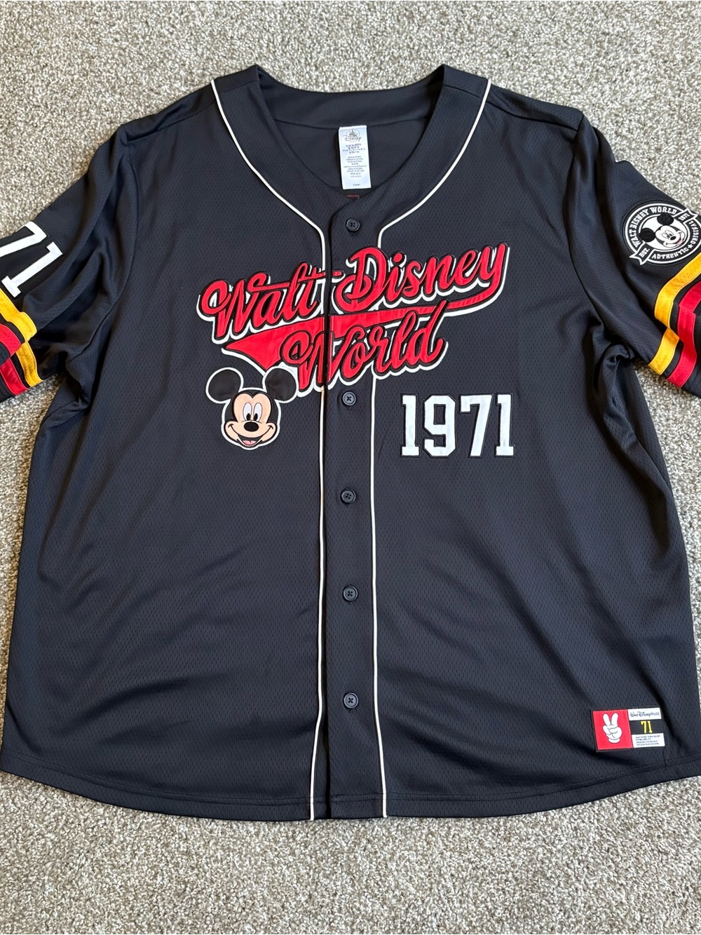 2026 Disney Mickey Mouse Baseball Jersey Walt Disney World Size 3XL